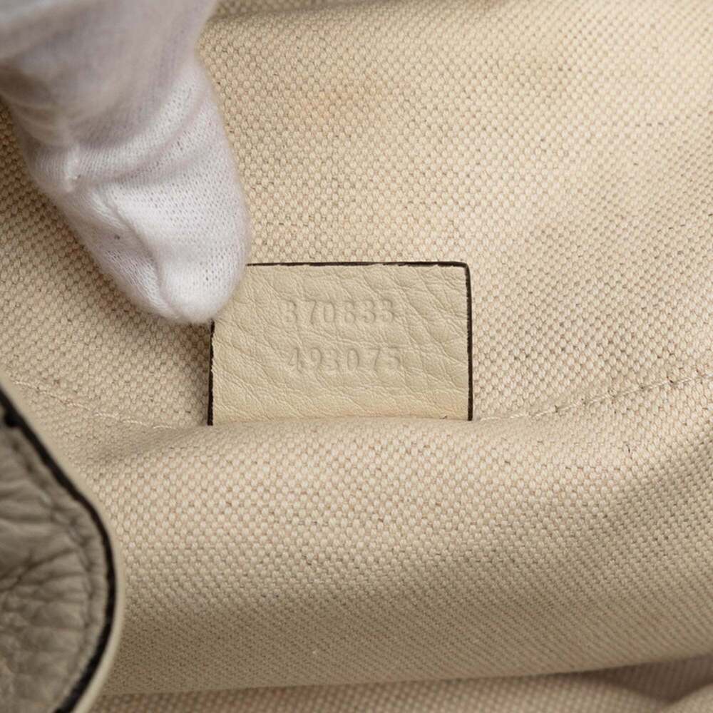 GUCCI Authentic White Leather Bamboo Backpack - Picture 7 of 7